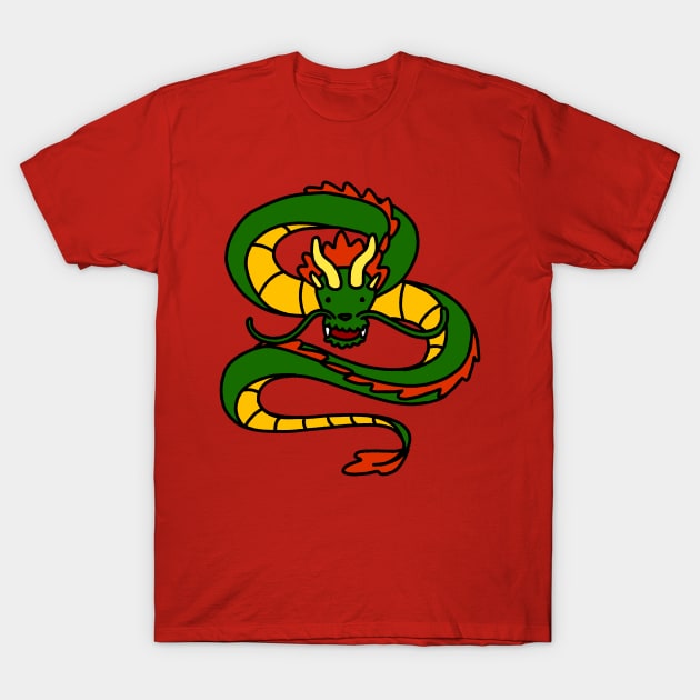 Grinning green dragon T-Shirt by ncprocter